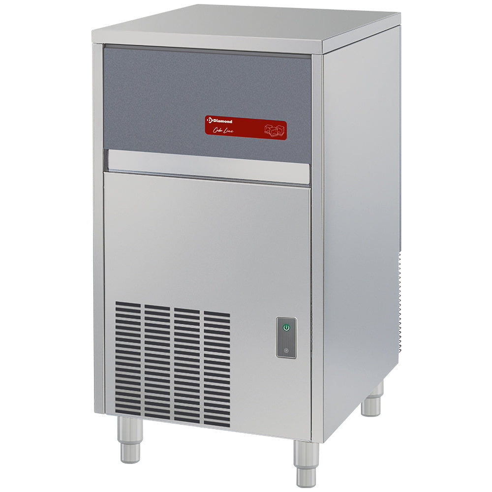 IJsblokjesmachine 48 kg per 24 uur met opslag 25 kg, watergekoeld, blokjes 23 g, Diamond CUB50/25W
