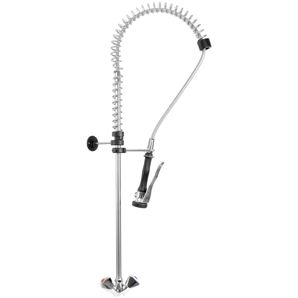 Mengkraan met handdouche van verchroomd messing, wandmontage 135 mm, slang 1000 mm, Diamond CW8002-MT