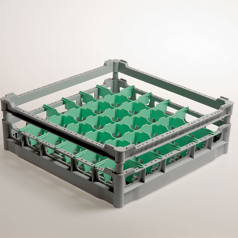Glazenkorf 500x500 mm voor 36 glazen Ø 73 mm, glashoogte 130 mm, polypropyleen, Diamond DB136