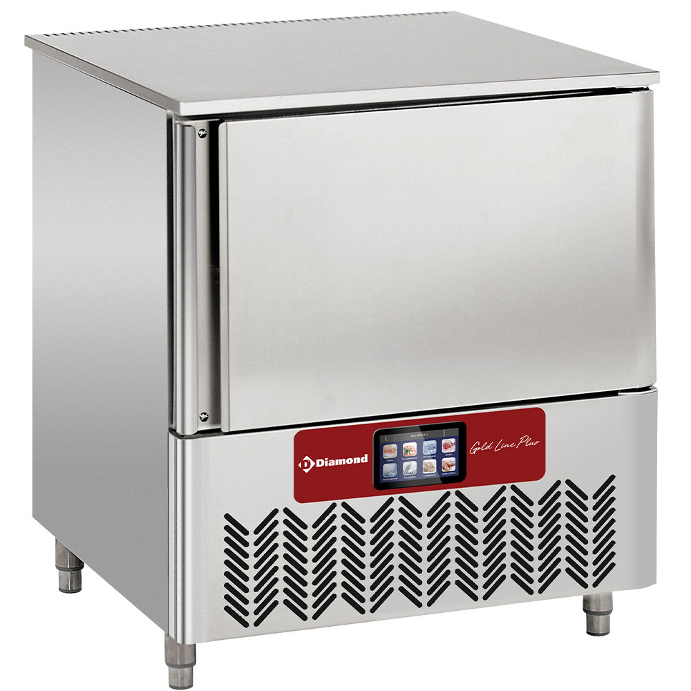 Set blast chiller 5 x GN 1/1 met structuur voor 6 ijsbakken van 5 liter, Diamond DBT51/TS-R2_ST51/6X5