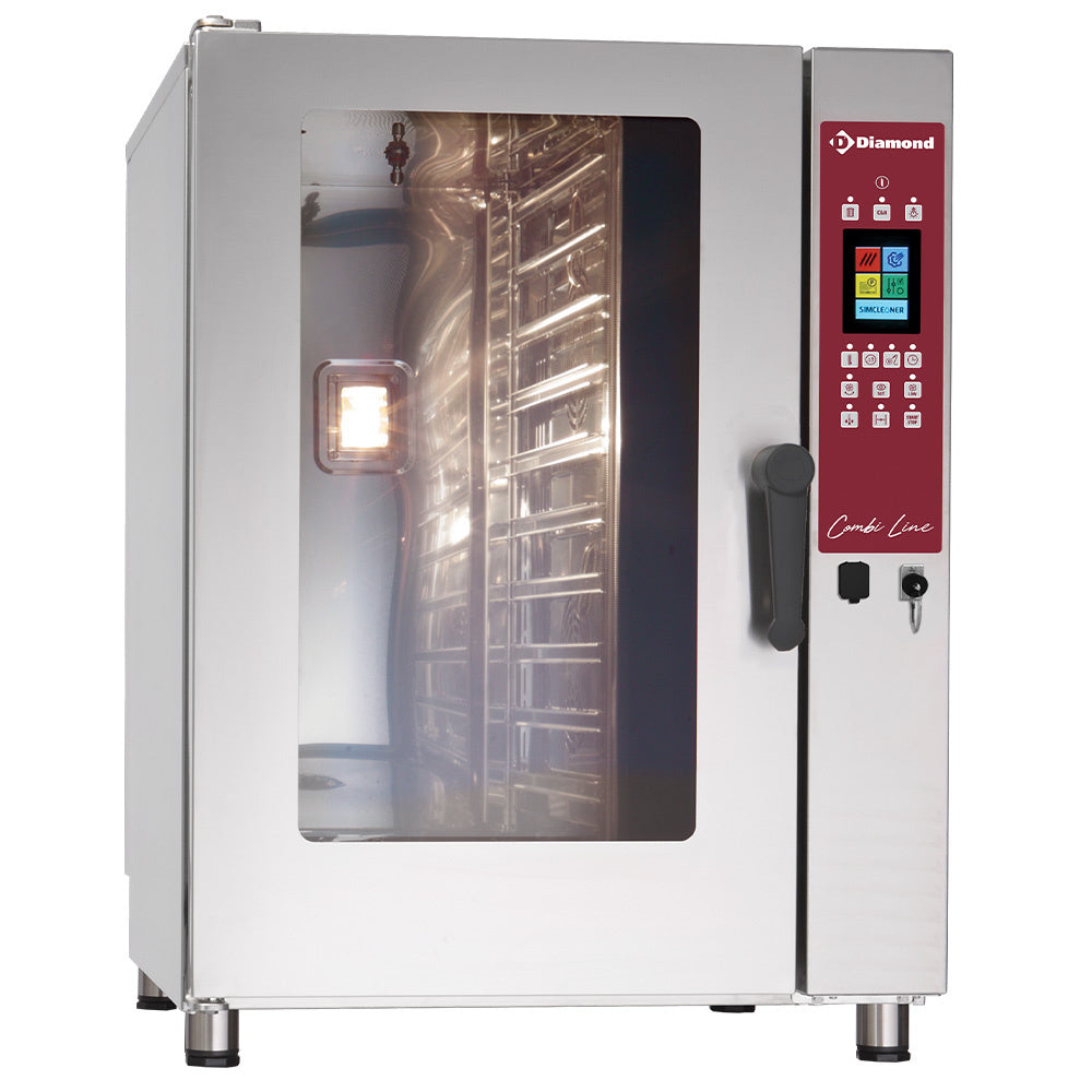 Elektrische combisteamer 10x GN 1/1, touchscreen en automatische reiniging, Combi Line, Diamond DFV-1011/PTS