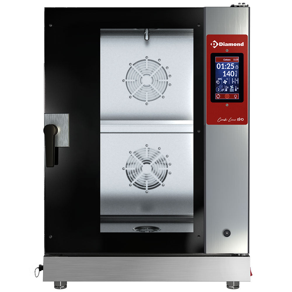 Elektrische combisteamer 10x GN 1/1, 7-inch touchscreen en automatische reiniging, Combi Line EVO, Diamond DFV1011/CTS