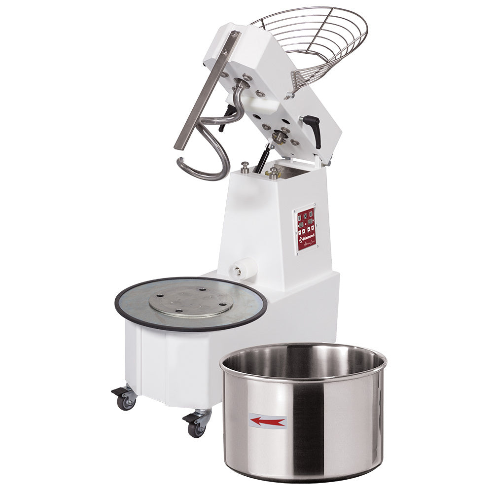 Spiraldeegkneder 42 liter, 2 snelheden, kantelbare kop, uitneembare kuip, digitaal, 230 V driefasig, Diamond DH42AL/T2V-230/3-