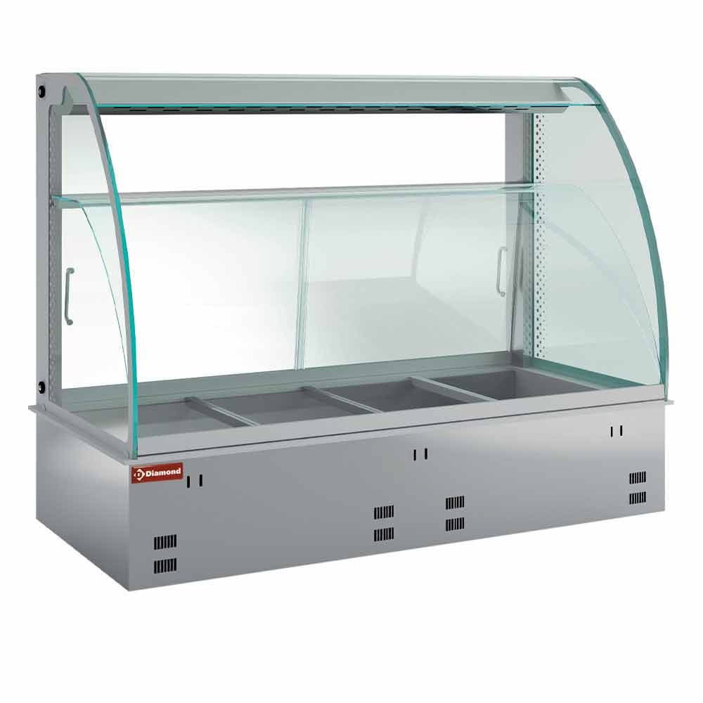 Warme vitrine met bevochtiging en ventilatie 4x GN 1/1, drop-in Armonia, 145,5 x 70 x 111 cm, Diamond DPA/CVV15