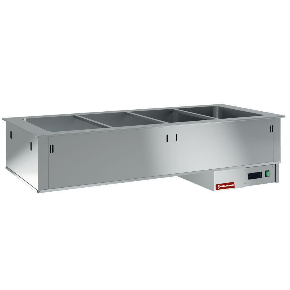 Droog bain-marie inbouwelement 5x GN 1/1, drop-in Armonia, 178 x 70 x 38 cm, Diamond DPA/BSC18