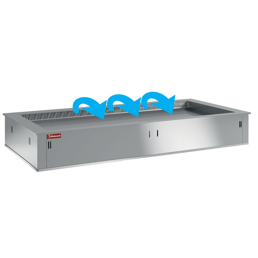 Gekoeld inbouwblad ventilatorkoeling 2x GN 1/1, zonder koelaggregaat, drop-in Armonia, 80 x 70 x 40,5 cm, Diamond DPA/TRV08-S
