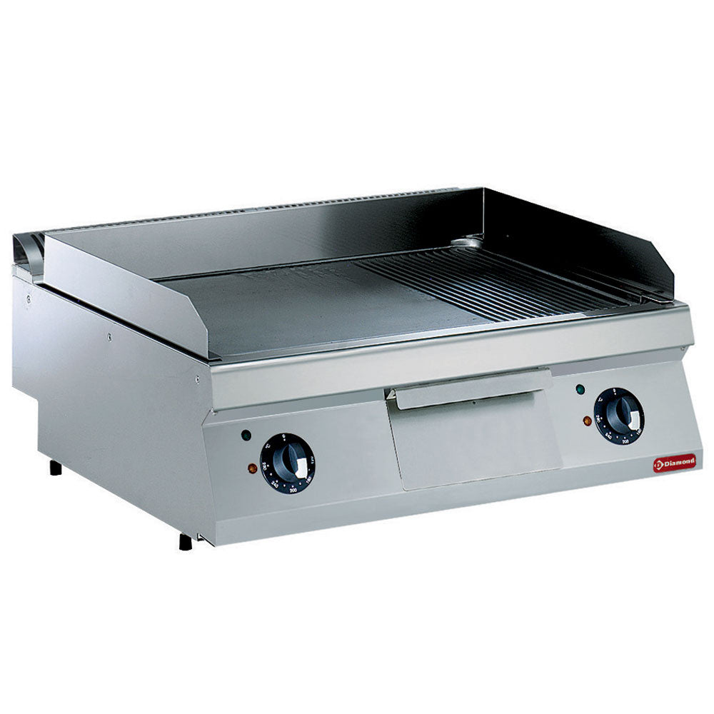 Elektrische bakplaat, 2/3 glad en 1/3 geribbeld (TOP), Diamond E17/PM8T-NE