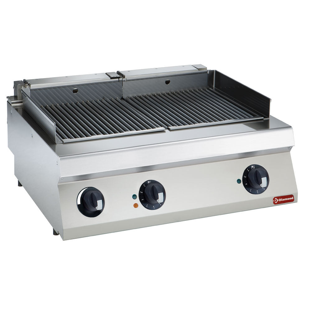 Elektrische grill met waterbak (HP), 2 roosters, module 80 cm, 230 V driefasig, Diamond E22/GPLP2-HP-230/3-