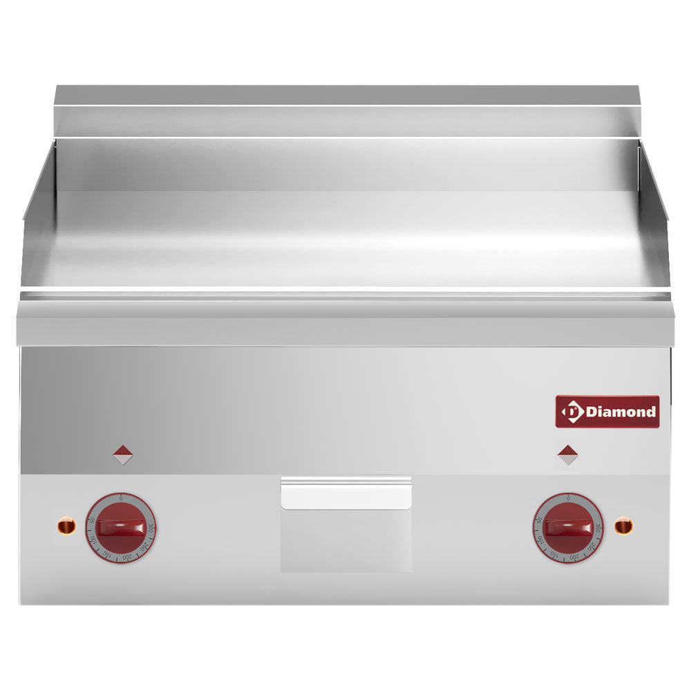 Elektrische bakplaat glad en verchroomd, top-model, 60 cm breed, Diamond E60/PLCD6T-N