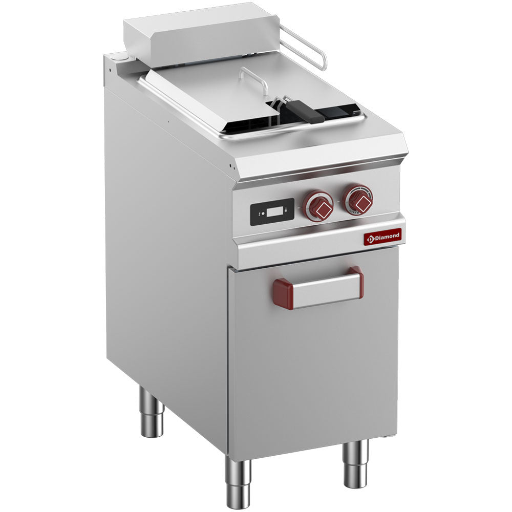 Elektrische friteuse met 1 Y-kuip van 15 liter op onderkast, digitale bediening, 40 cm, Diamond E7/F15A4-NAP