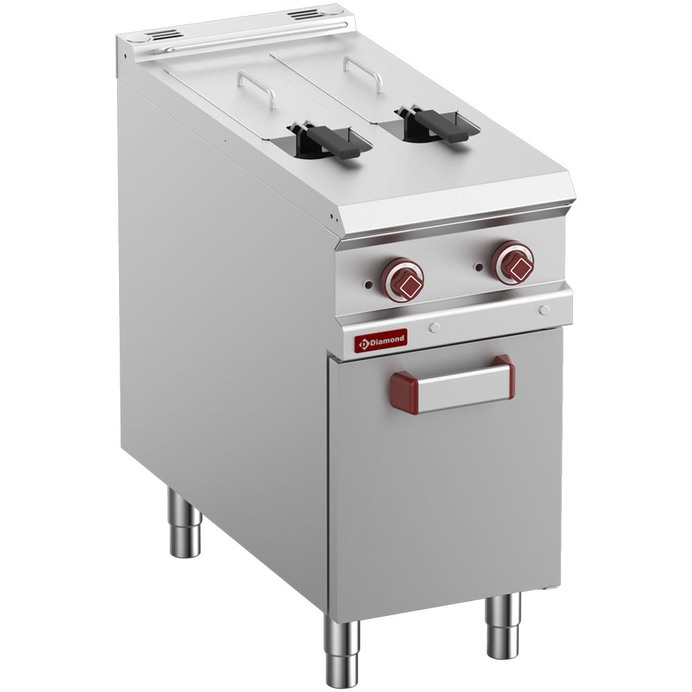 Elektrische friteuse 2 bakken 8 liter op gesloten onderkast, Diamond E9/F2V8A4-N