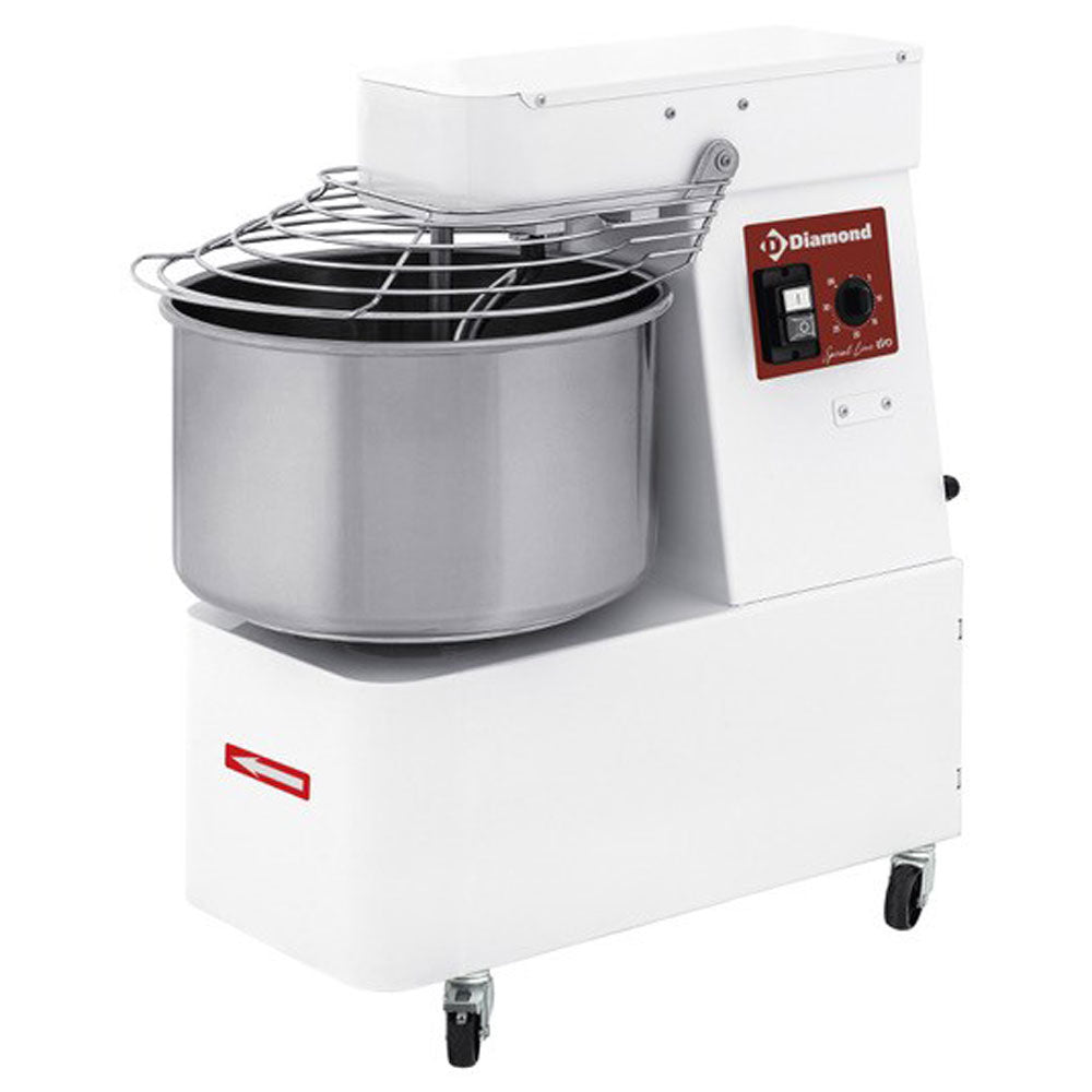 Spiraldeegkneder 10 liter, 1 snelheid, timer, Diamond FD10/M1-S