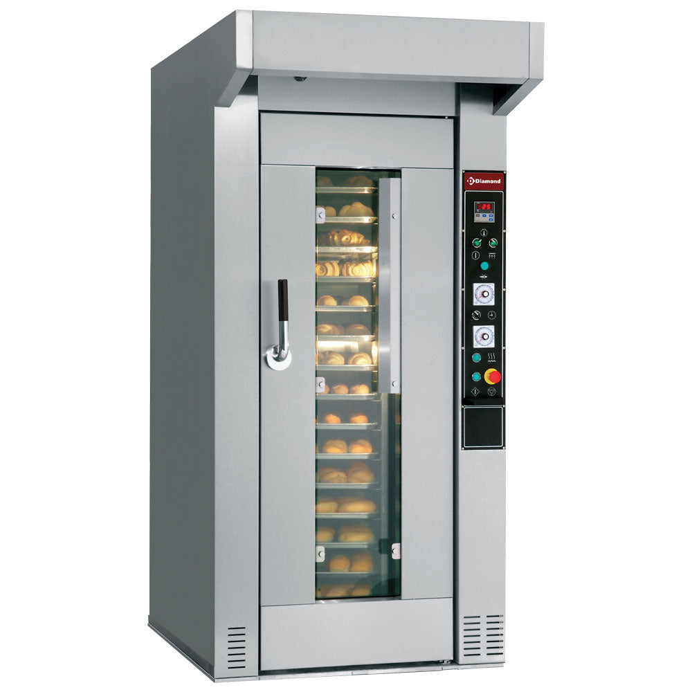 Draaioven voor bakkerij en patisserie, 15 of 18 niveaus (450x650 of 500x700 mm), elektrisch, Diamond FRM/4E-L