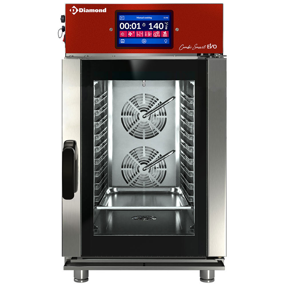Elektrische combisteamer 10x GN 1/1, 7-inch touchscreen en automatische reiniging, Combi Smart EVO, Diamond FVS10-711/CTS
