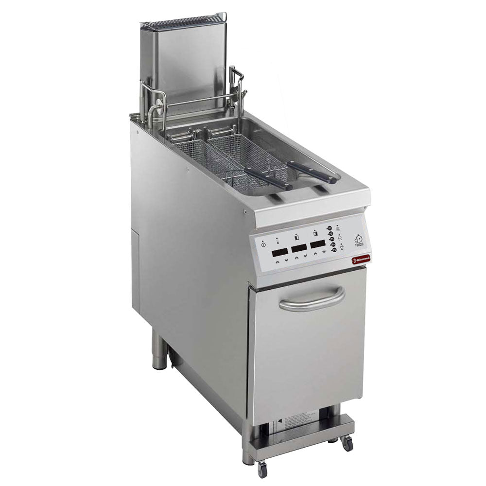 Gasfriteuse, 1 x 23 liter, met oliefilter, mandenlift en Auto Cook, op onderkast, Diamond G22/F23CFSA4-AC