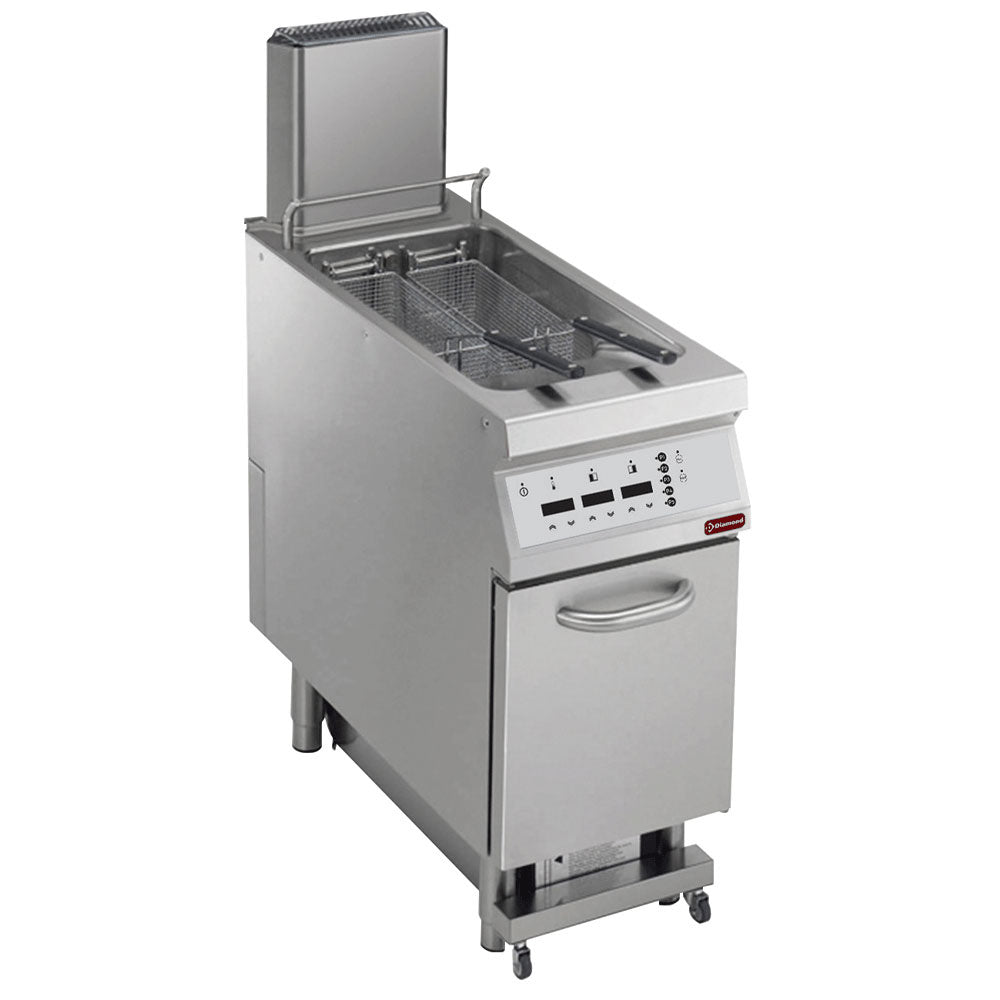 Gasfriteuse, 1 x 23 liter, digitaal, met automatische oliefiltratie, op onderkast, Diamond G22/F23CEHA4-S