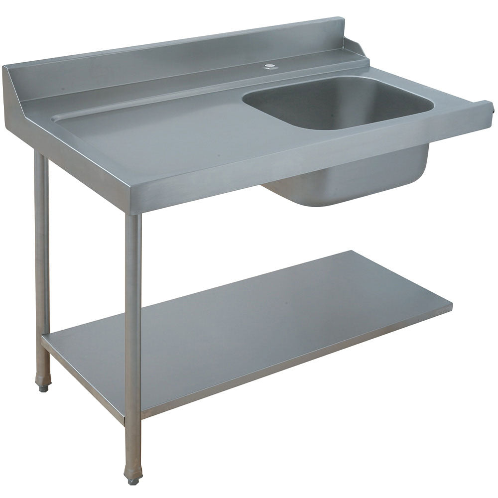 Invoertafel voorwas links, met bak 50 x 50 cm, 180 cm, Diamond GTV-18