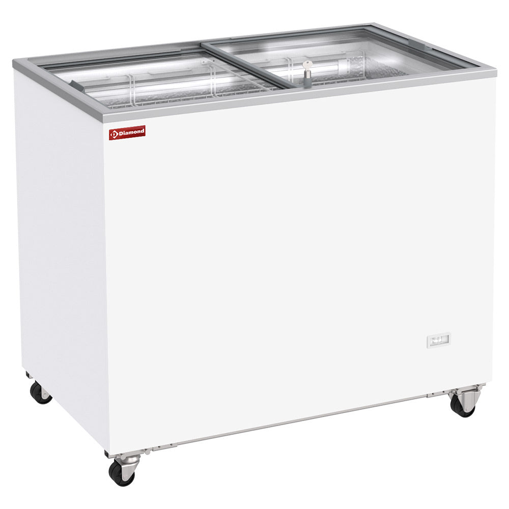 Vrieskist 303 liter, schuifdeksels van glas, op wielen, energieklasse D, Diamond GVL31-G3