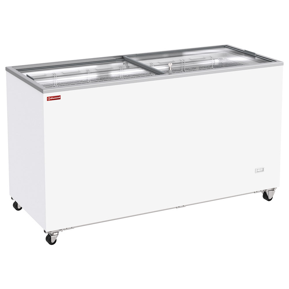 Vrieskist 503 liter, schuifdeksels van glas, op wielen, energieklasse D, Diamond GVL51-G5