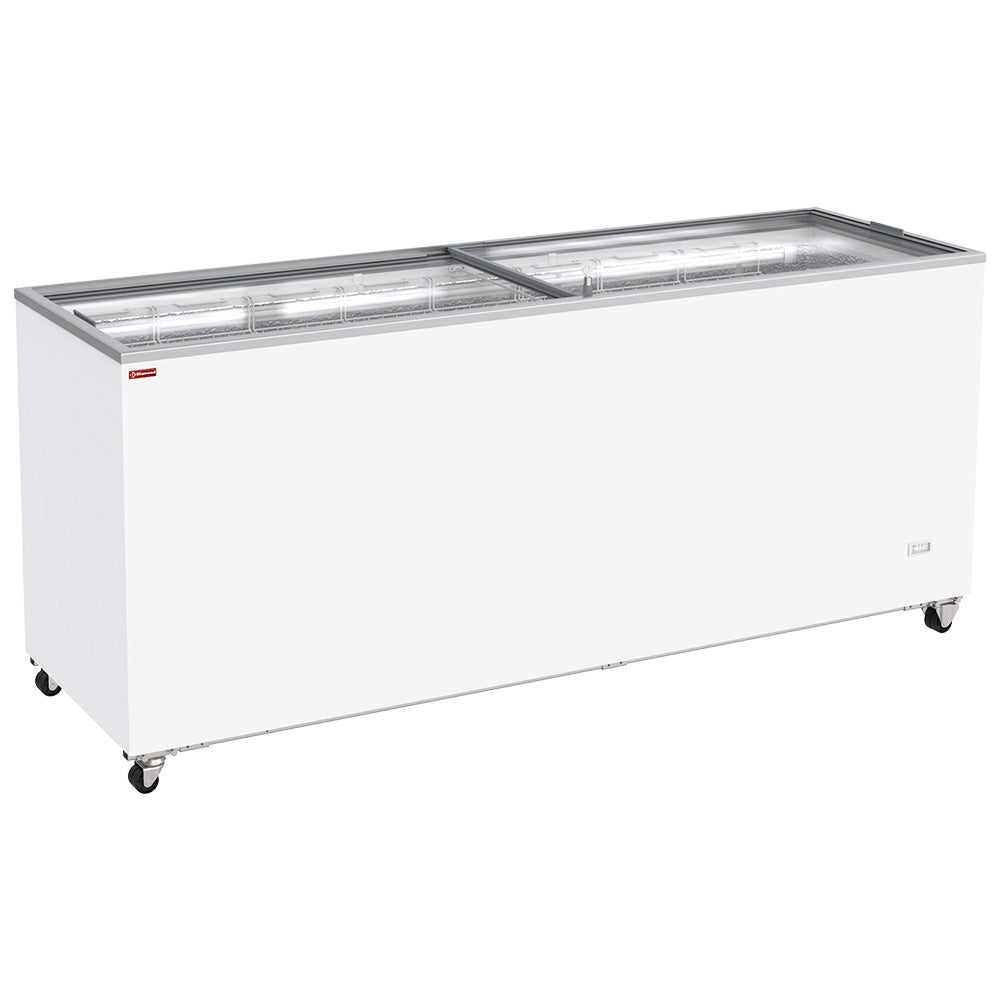 Vrieskist 672 liter, schuifdeksels van glas, op wielen, energieklasse D, Diamond GVL69-G6