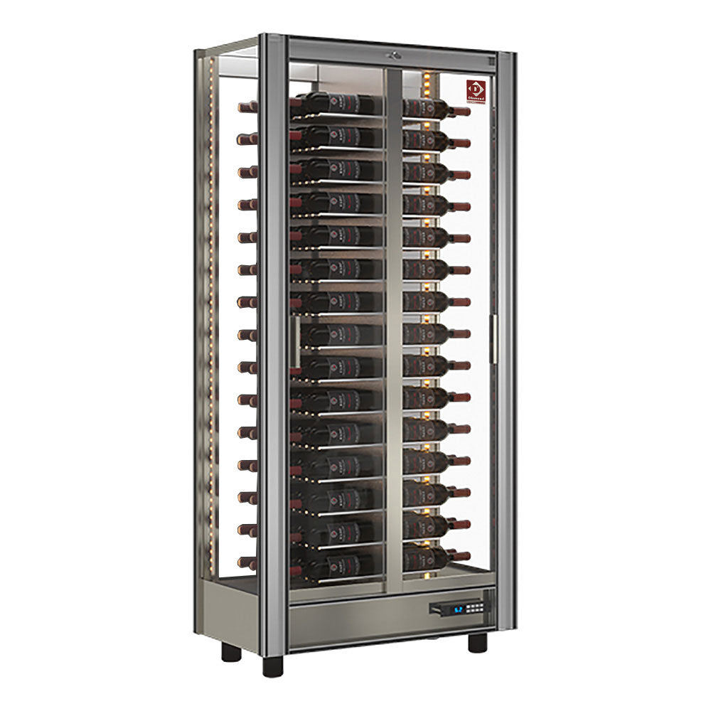 Gekoelde wijnvitrine 530 liter, modulair, Through-uitvoering, 120 flessen, Diamond GVV-1/TR-R2