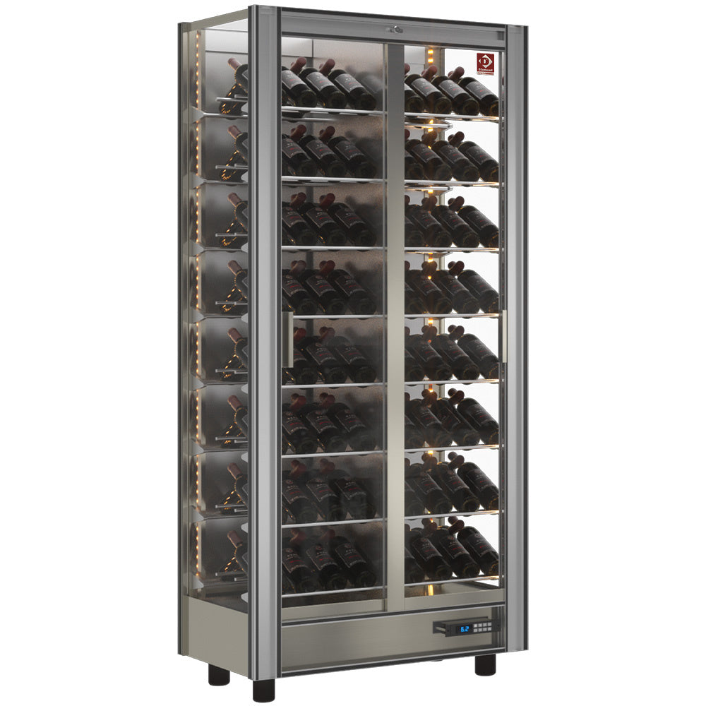 Gekoelde wijnvitrine 530 liter, modulair, 112 flessen, Diamond GVV-2-R2