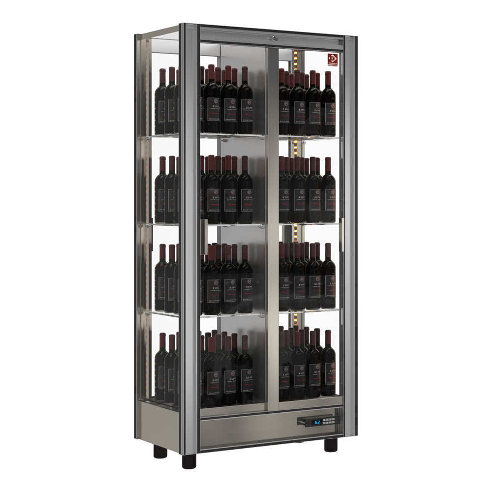 Gekoelde wijnvitrine 530 liter, modulair, Through-uitvoering, 128 flessen, Diamond GVV-3/TR-R2