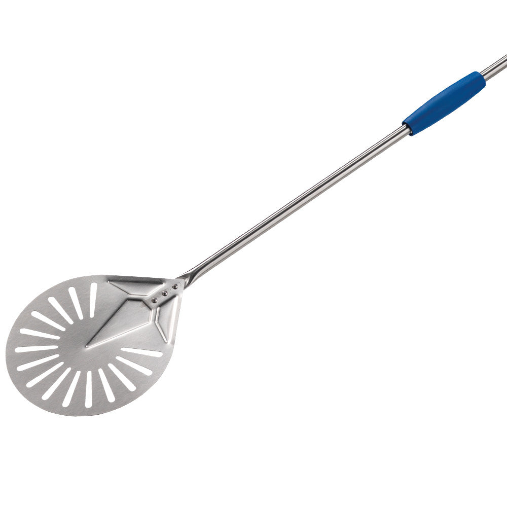 Kleine ronde pizzaschep van roestvrij staal Ø 20 cm, geperforeerd, Diamond I-20F