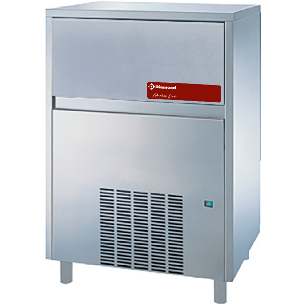 Machine voor platte ijsblokjes van 7 g, 105 kg per 24 uur, met opslagbak, luchtgekoeld, Diamond ICEV250A-R2