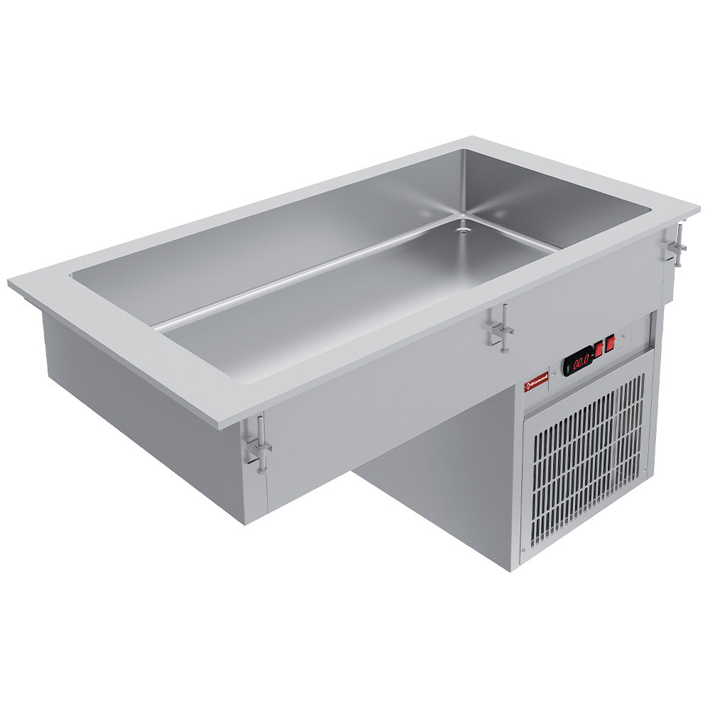 Gekoeld inbouwelement met bak 4x GN 1/1, drop-in, 144 x 61 x 63,2 cm, Diamond IN/RCX15-R9