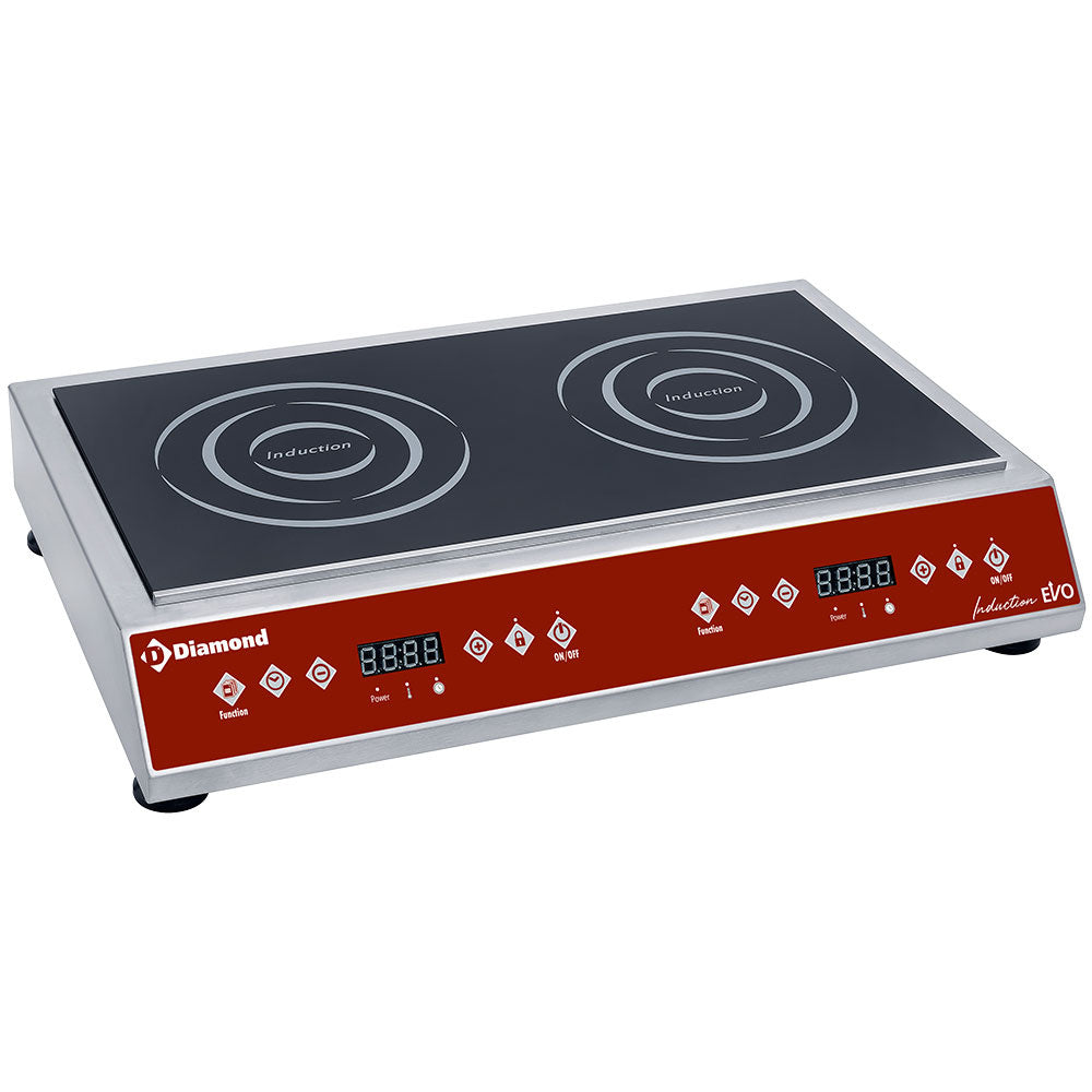 Dubbele inductiekookplaat 2 x 3500 W, capacitieve toetsen, Diamond IND-2F35/28D