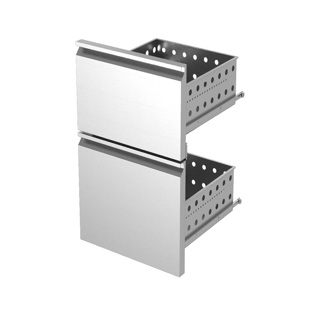 Roestvrijstalen ladeblok 2 laden (2/5 + 3/5) voor barkoelkast KBR, Diamond K-T25/35