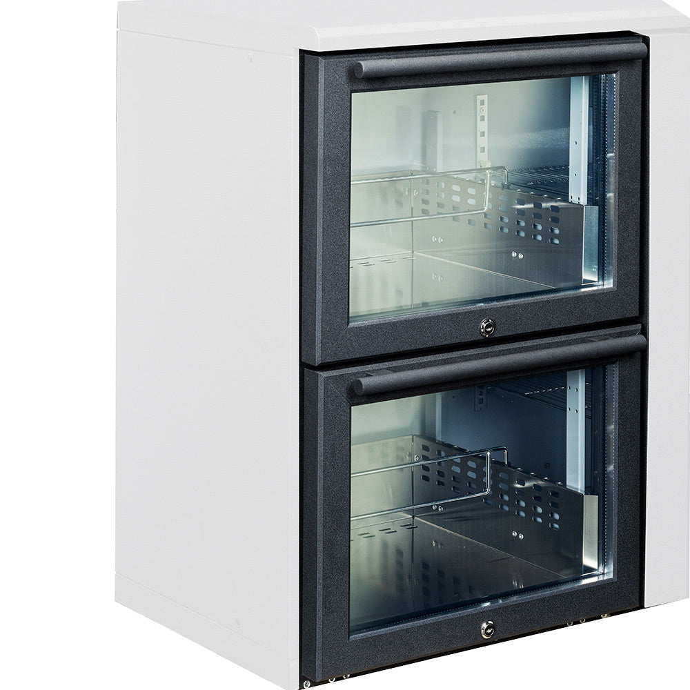 Ladenkit 2 laden (1/2 + 1/2), met glazen front, voor flessenkoelkast RLB, Diamond L2G