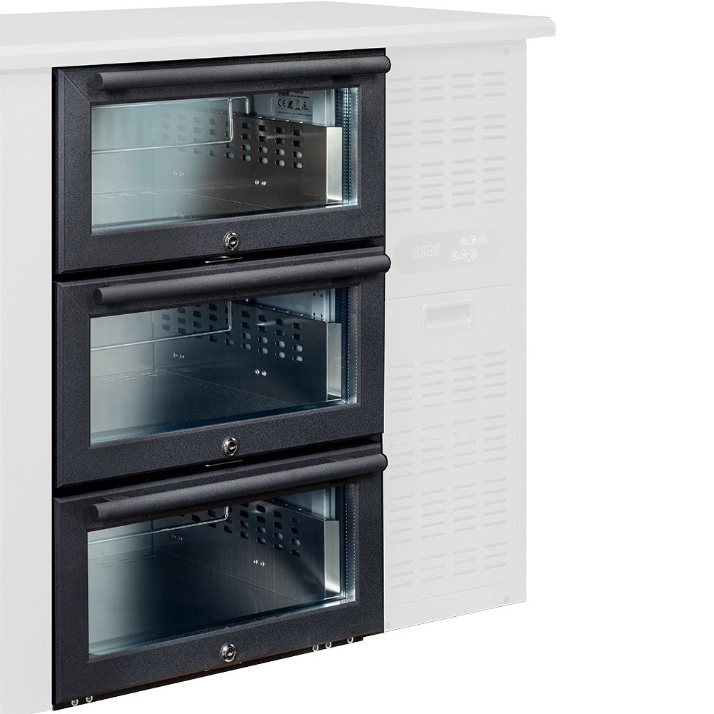 Ladenkit 3 laden (1/3 + 1/3 + 1/3), met glazen front, voor flessenkoelkast RLB, Diamond L3G