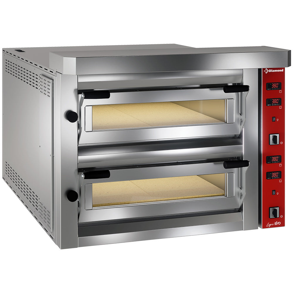 Elektrische pizzaoven, 2 kamers 70 x 105 cm, 2 x 6 pizza's van Ø 35 cm, Diamond LFD-12