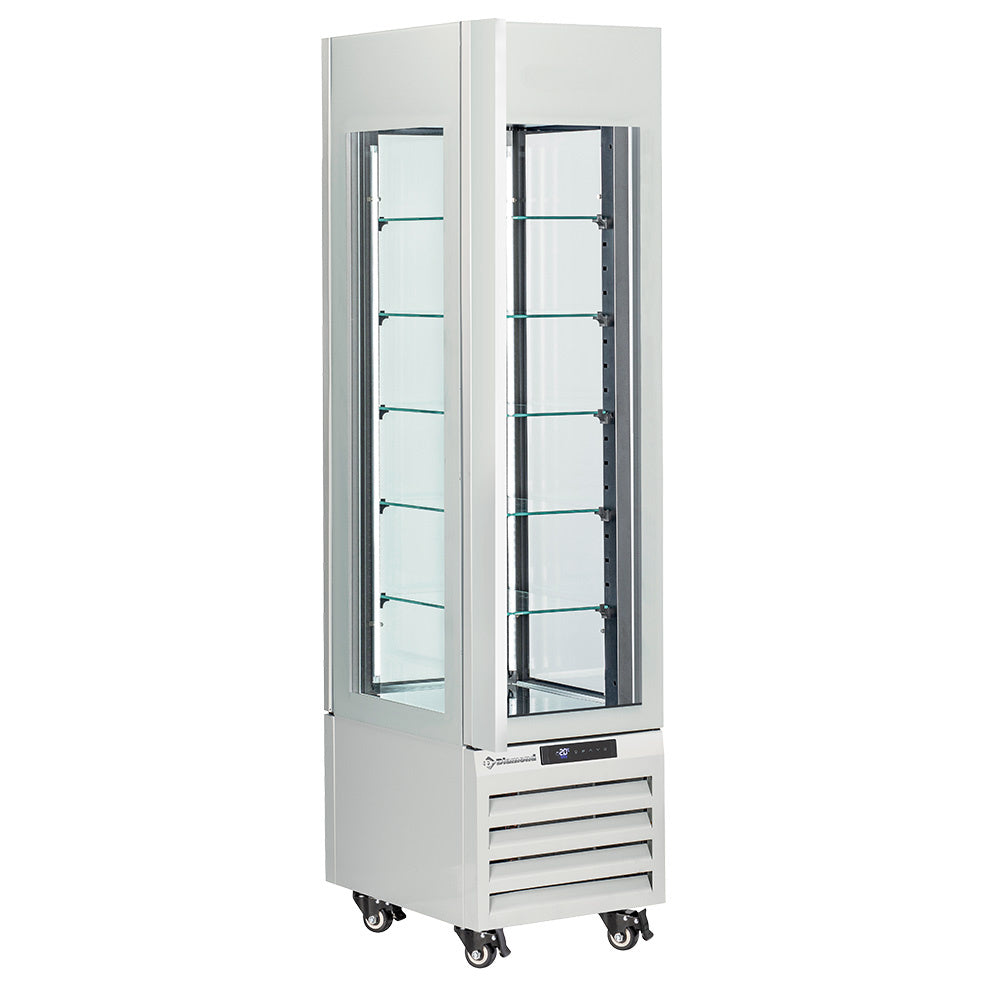 Volglazen vitrine 260 liter voor gebak, 5 glasplateaus, geventileerd, wit, Diamond MAX/305-PW