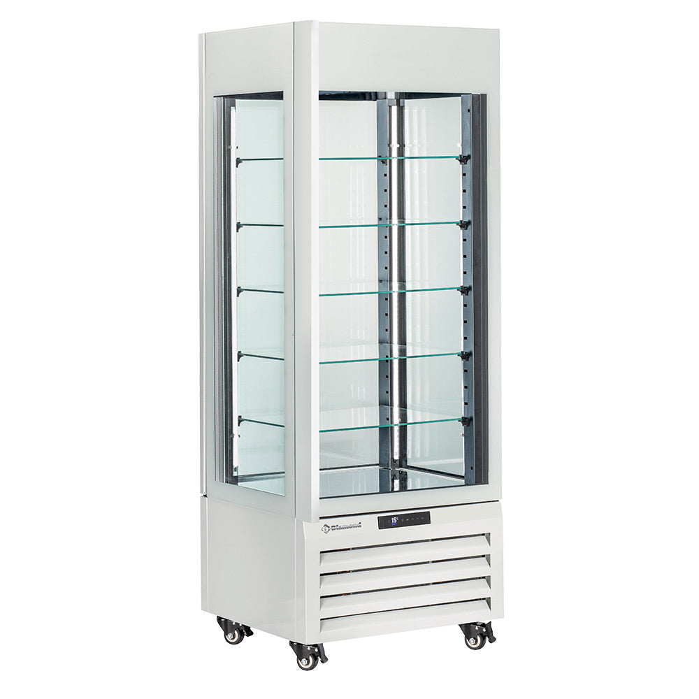 Volglazen vitrine 440 liter voor chocolade, 5 glasplateaus, geventileerd, wit, Diamond MAX/507-CW
