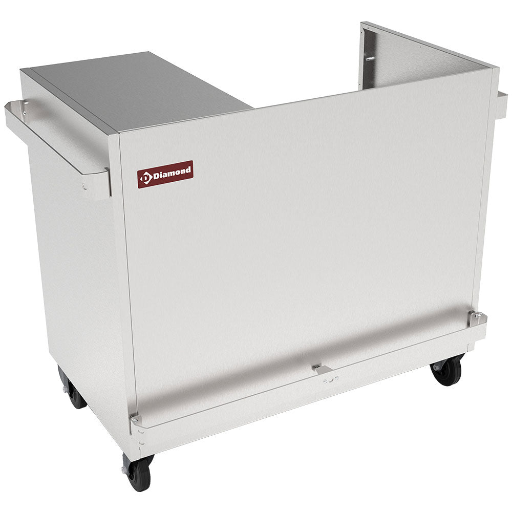 Roestvaststalen onderkast op wielen voor vitrine VBME-2X, Diamond MBM-2X