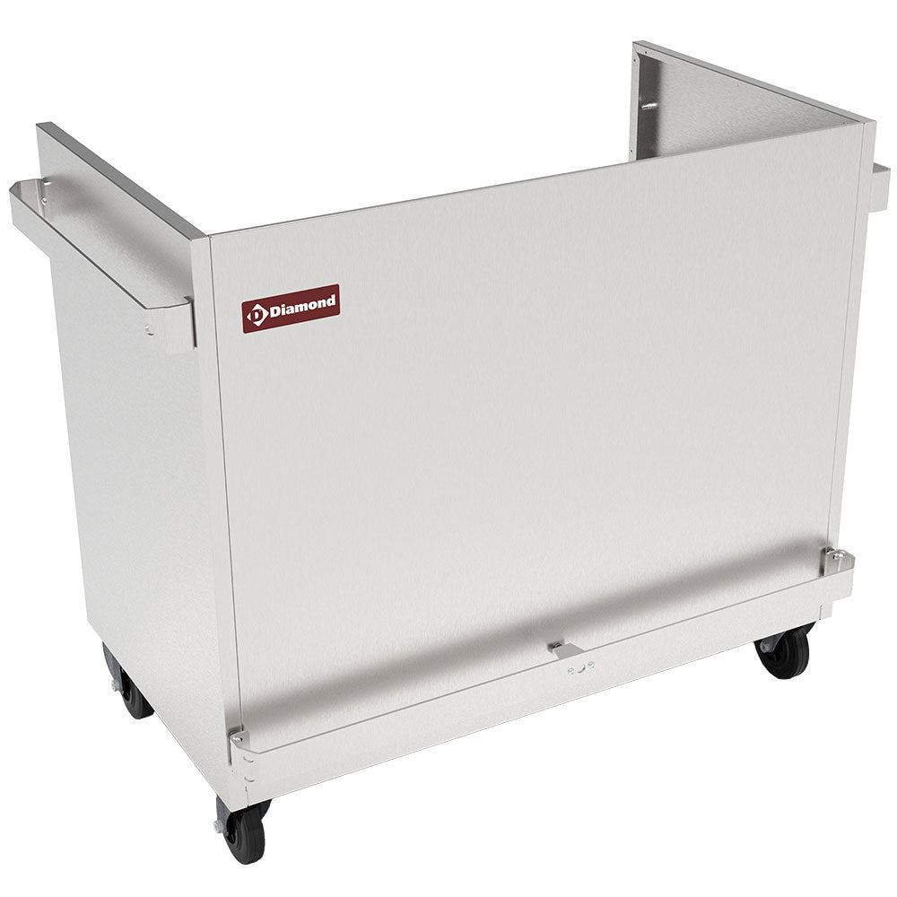 Roestvaststalen onderkast op wielen voor vitrine VBME-3X, Diamond MBM-3X