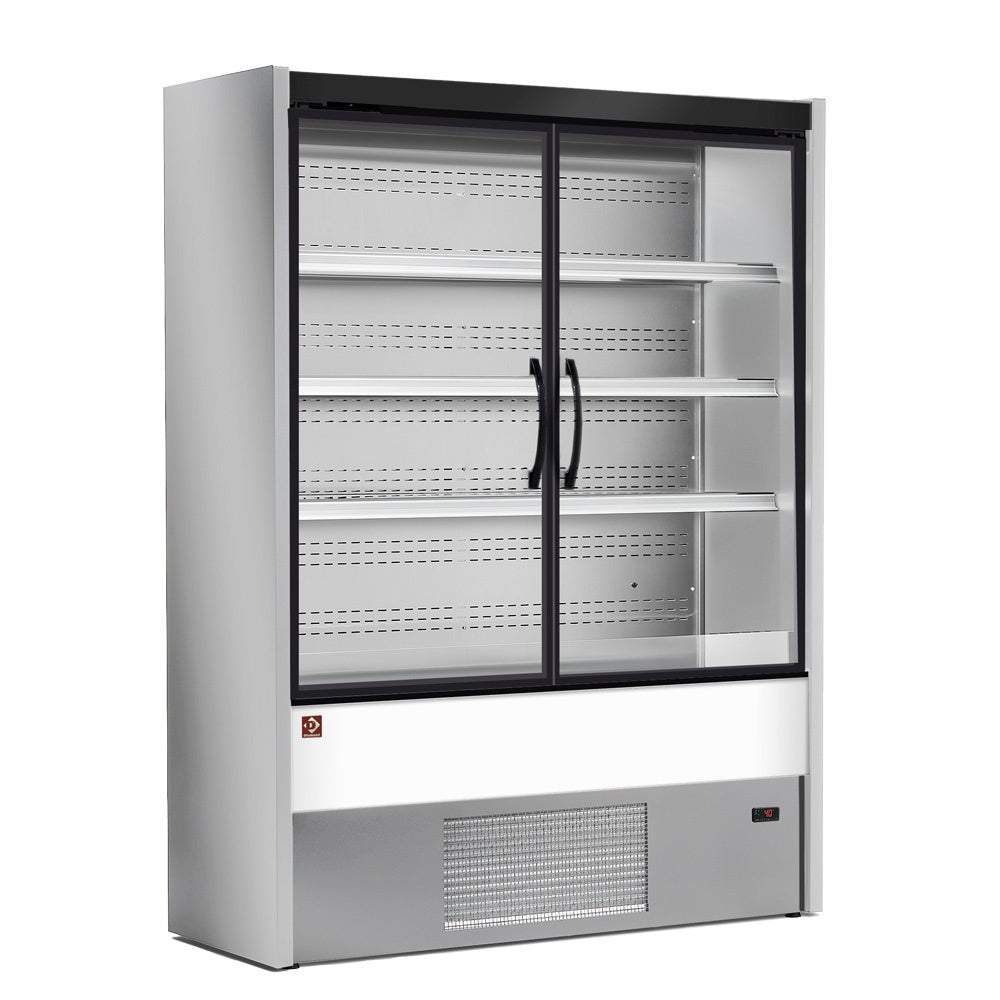 Geventileerd wandkoelmeubel met draaideuren, 100 cm breed, grijs/wit, Diamond MD10/A7-R2B