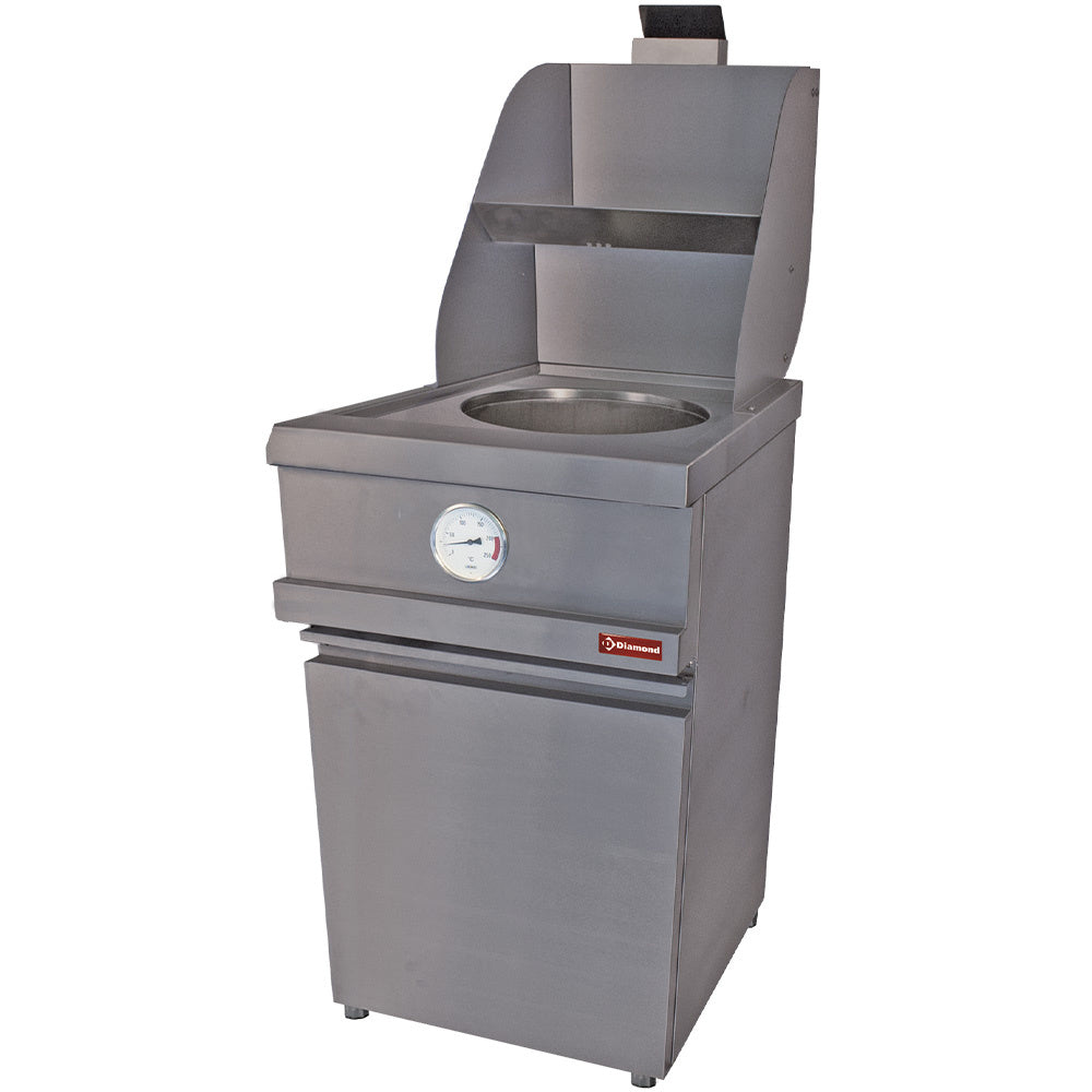 Gasfriteuse heavy duty met één ronde pot, mechanische bediening, Diamond MIKA/1-MC