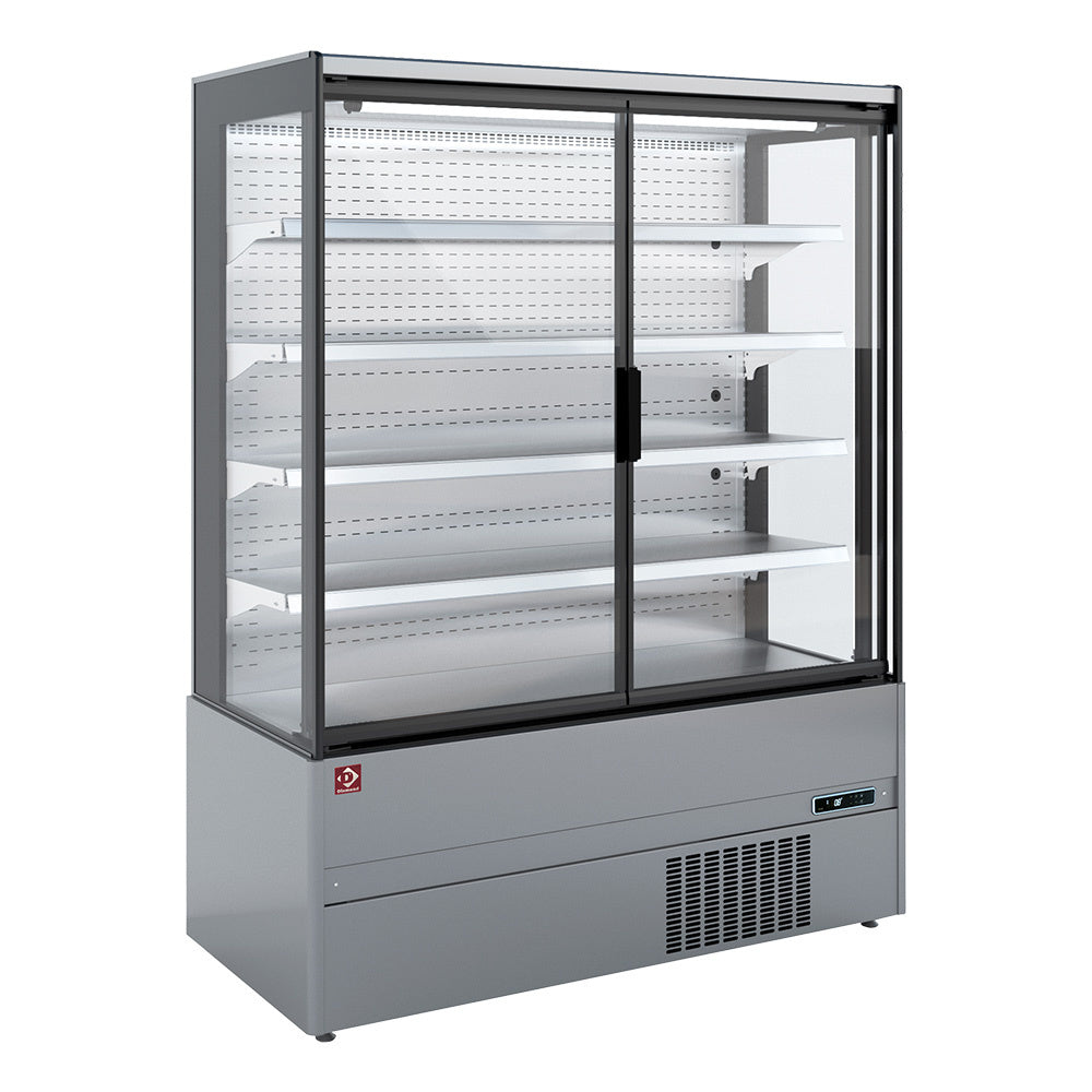 Wandkoelmeubel voor zelfbediening met draaideuren, 131 cm breed, volledig roestvrij staal, Diamond MML13-FX