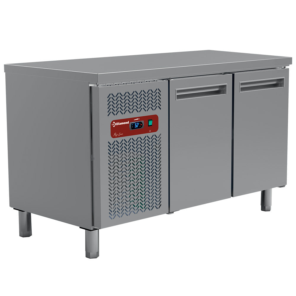 Koelwerkbank, geventileerd, 2 deuren GN 1/1, 260 liter, Diamond MR2/R2