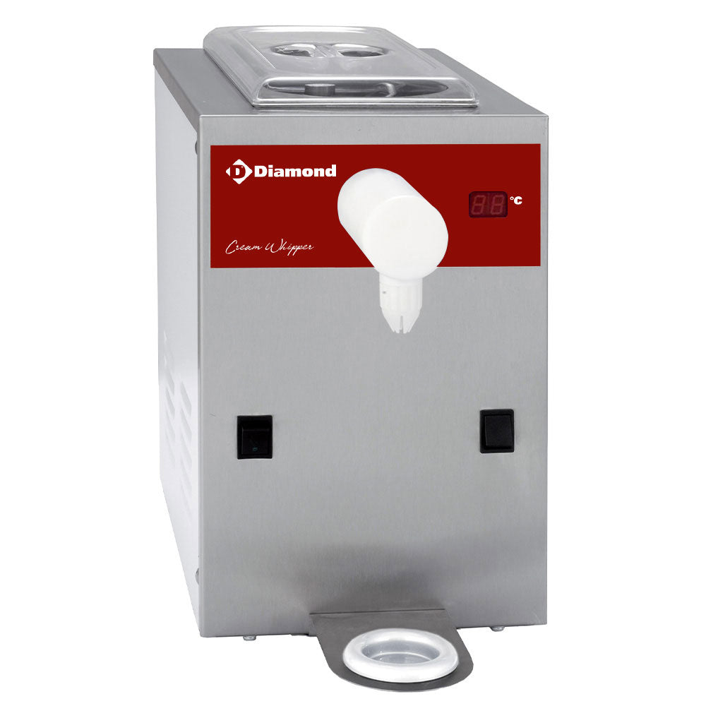Gekoelde slagroommachine van roestvrij staal, tank 5 liter (150 l/u), Diamond MCV/5