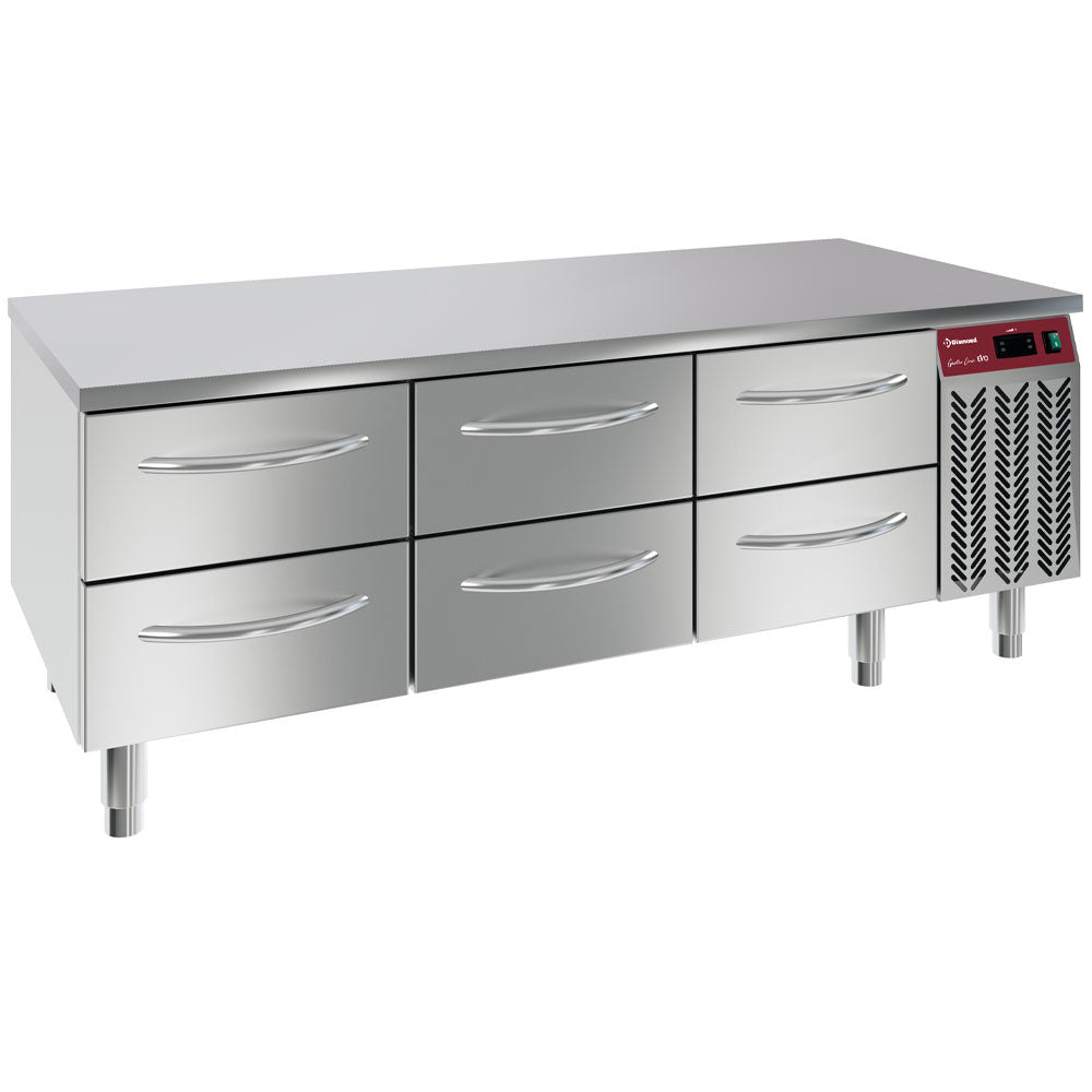 Koelonderbouw met 6 laden GN 1/1, h 100 mm, Diamond N77/R316G-9E