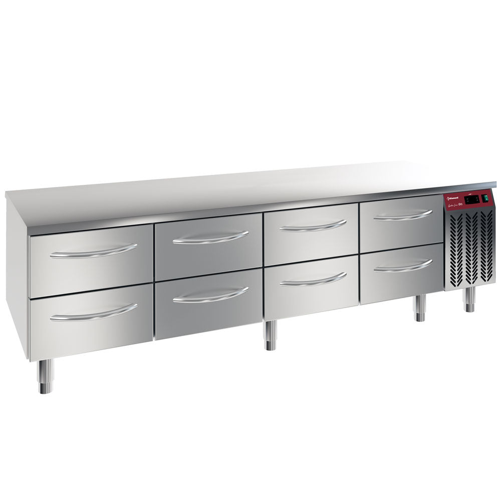 Koelonderbouw met 8 laden GN 1/1, h 100 mm, Diamond N77/R420G-9F