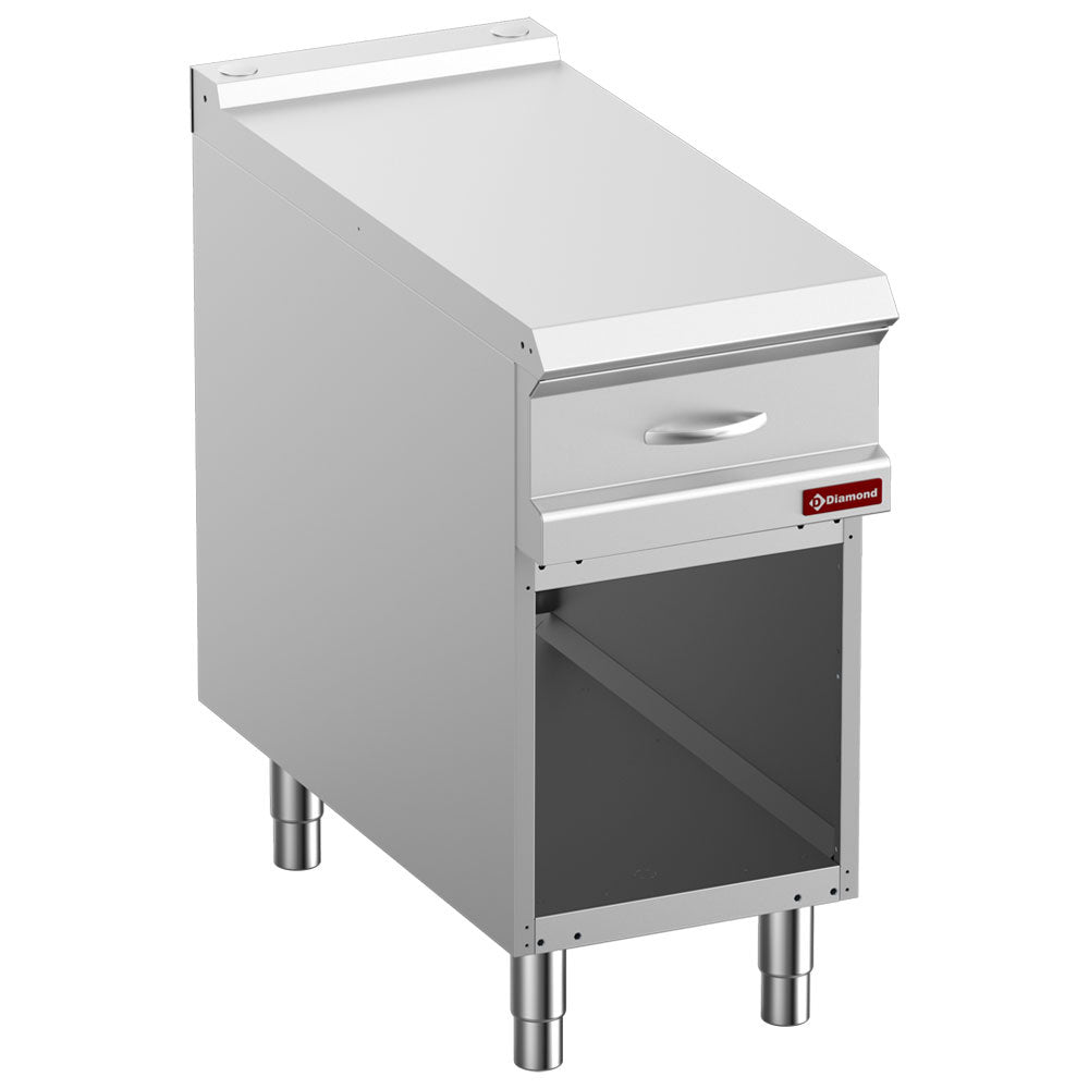 Neutraal element 1/2 module met GN-laden en open onderkast, 40 cm breed, Diamond N9/PTAC4-N