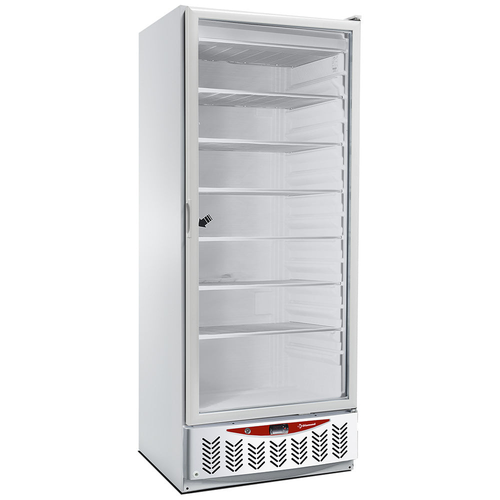 Statische vrieskast met glazen deur 525 liter, GN 2/1 + 60 x 40 cm, wit, Diamond NFT55-R2G