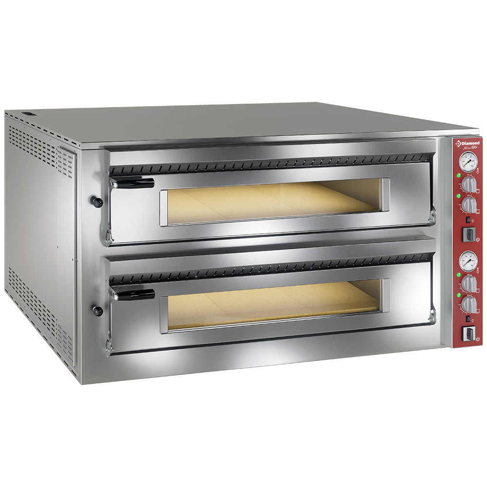 Elektrische pizzaoven, 2 kamers 105 x 105 cm, 2 x 9 pizza's van Ø 35 cm, Diamond NRP/18L