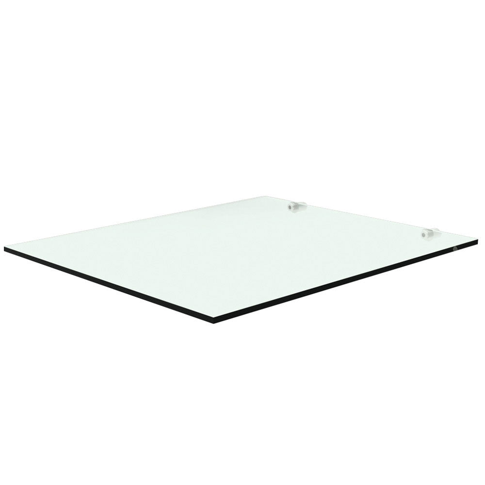 Glazen legplank van gehard glas met beugels, Diamond OP15